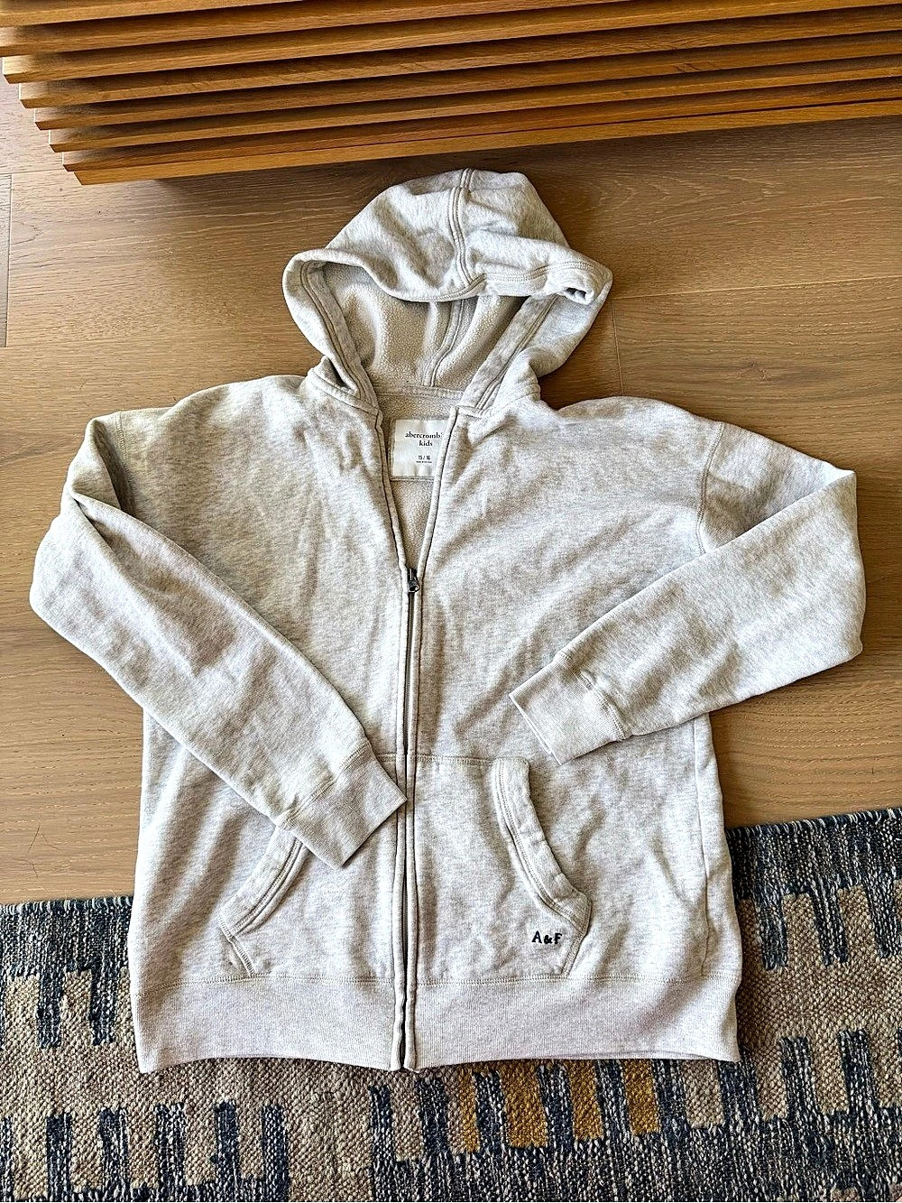 Abercrombie Kids Essential Full-Zip Hoodie Gray Size 15/16